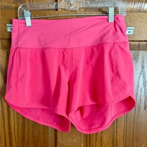 Women's Pink lululemon speed up shorts size 6